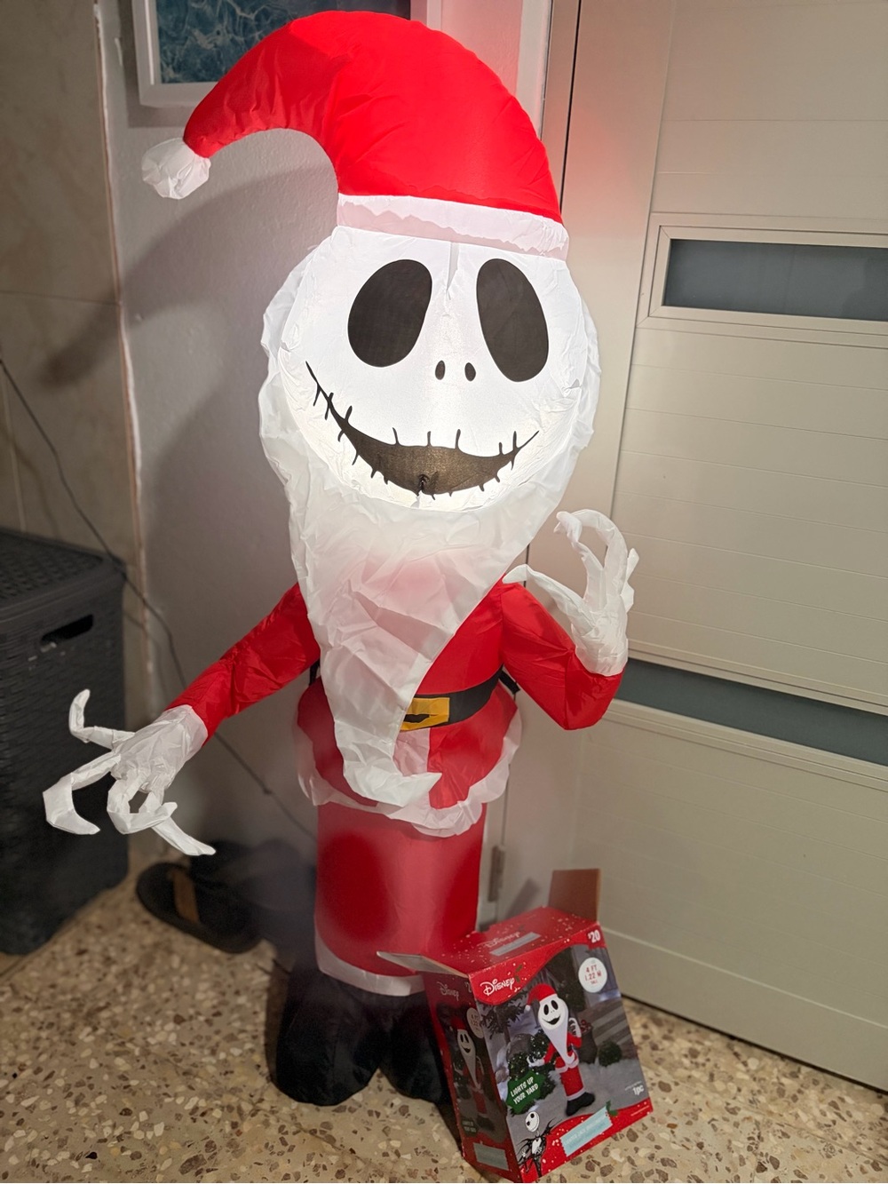 Disney Red and White Jack Skellington Santa Inflatable Costume